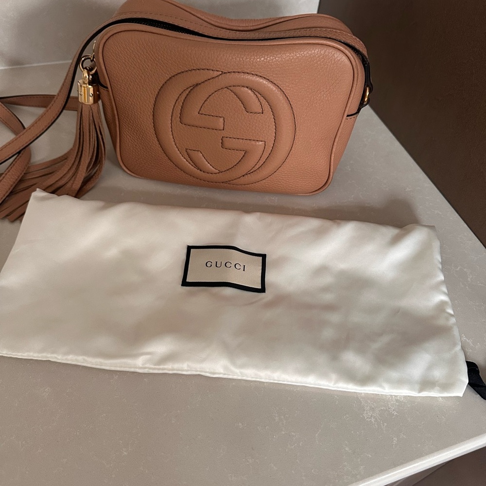 Gucci Tan Leather Crossbody Bag
